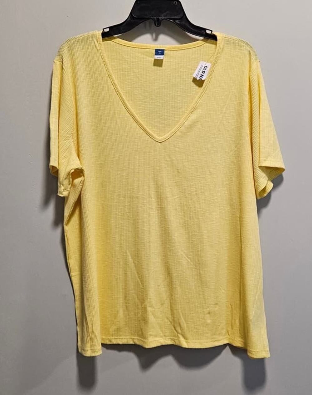 NWT Women's Old Navy V-neck SS Yellow Tunic Pullover Top Size XL